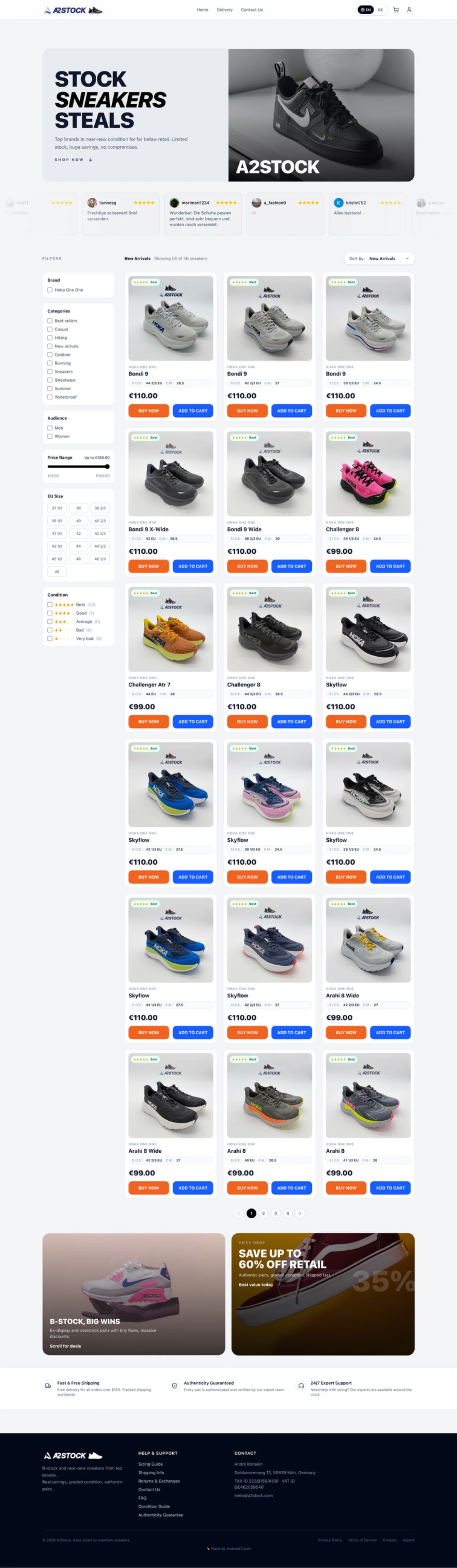 A2STOCK - sneakers online in Europe